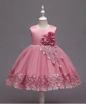 Babyqlo Flower Applique Tutu Dress - Pink