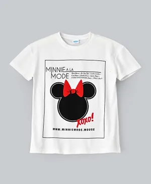 Disney Minnie Mouse Round Neck T-Shirt - White