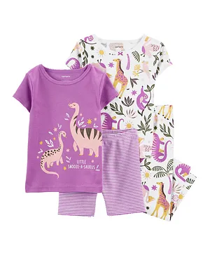 Carter's 4 Piece Dinosaur Snug Fit Pajamas Set - Multicolor