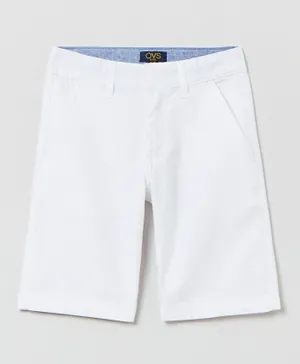 OVS Stonewashed Bermuda Shorts - White