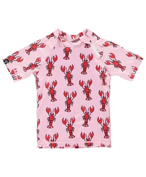 Beach & Bandits Lazy Lobster Tee - Pink & Red
