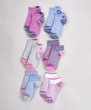 Skechers 6 Pack Non Terry Low Cut Socks - Multicolor