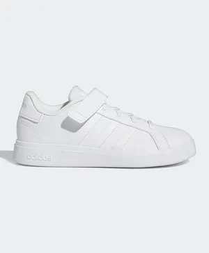 adidas Grand Court 2.0 Elastic Laces And Hook And Loop Kids Shoes -White