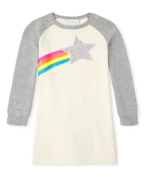 The Children's Place Star Rainbow Sequin Dress - White