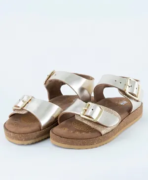 Just Kids Brands Camila Buckle Flat Sandals - Gold
