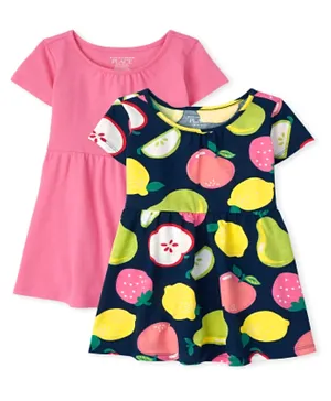 The Children's Place Short Sleeves Dress Multicolor - Pack of 2