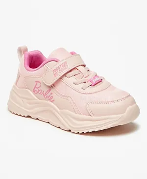 Barbie Panelled Velcro Closure Sneakers - Pink