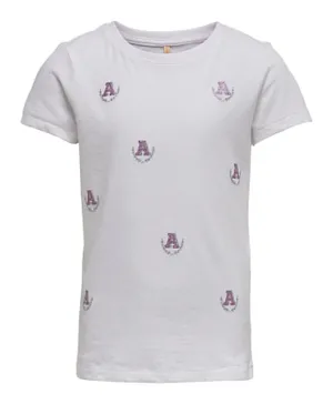 Only Kids Kogkita Reg College T-Shirt - Bright White