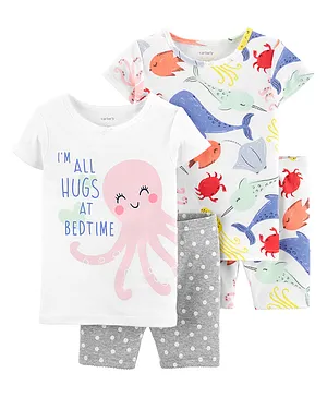Carter's 4-Piece Sea 100% Snug Fit Cotton PJs - Multicolour