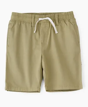 Jam Elastic Waist Side & Back Pocket Shorts - Olive