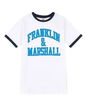 Franklin & Marshall Ringer Arch Logo T-Shirt - White