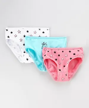 Minoti 3 Pack All Over Printed Stars Knickers - Multicolor