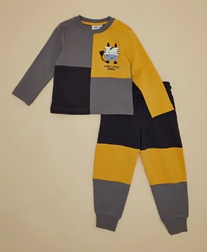 R&B Kids Full Sleeves Cut & Sew Sweatshirt & Joggers Set - Multicolor
