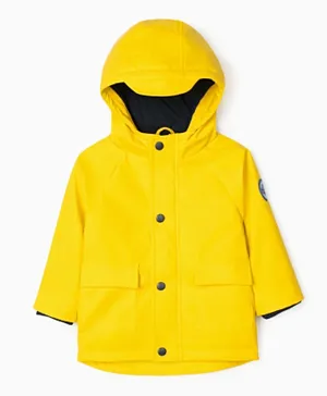 Zippy Front Button Raincoat - Yellow