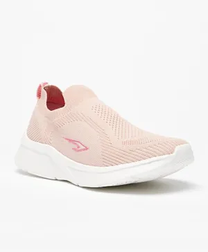 Dash Textured Slip-On Walking Shoes - Pink