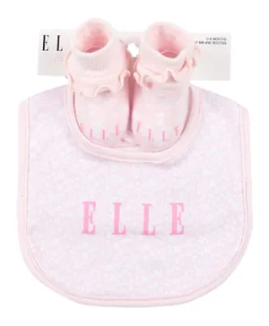 Elle Daisy Bib and Booties Set - Pink