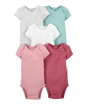 Carter's 5 Pack Round Neck Bodysuits - Multicolor