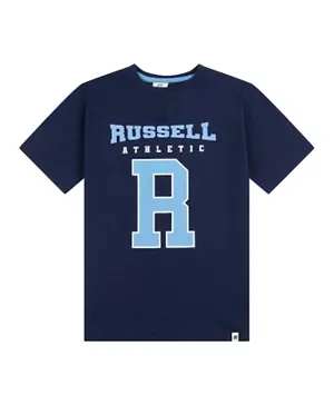 Russell Athletics Round Neck Graphic T-Shirt - Blue