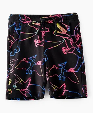 Jam Dino Printed Spring & Summer Breezing Comfy Cotton Knit Shorts - Multicolour