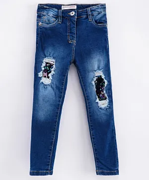 Minoti Denim Jeans With Sequin Details - Blue