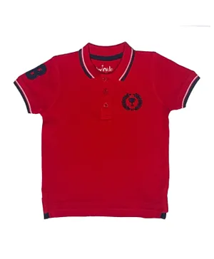 Twinkle Kids Embroidered Polo T-Shirt - Red