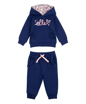 Elle Cat Hoodie and Joggers Set - Blue