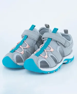 Just Kids Brands Isabella Single Velcro Sandals - Grey