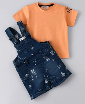 Babybol Dungaree with T-Shirt - Navy