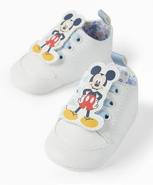 Zippy Mickey Mouse Booties - White