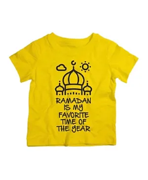Brain Giggles Ramadan Kareem Round Neck T-Shirt - Yellow