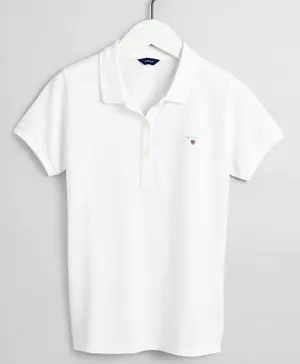 Gant The Original Pique Short Sleeves Rugger - White