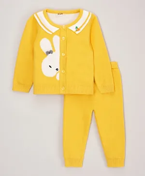 Kookie Kids 2 Piece Full Sleeves Sweater Set - Yellow