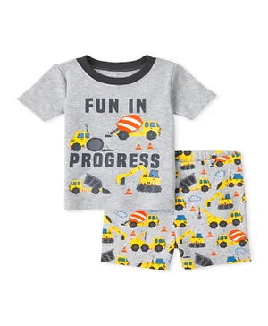 The Children's Place Fun In Progress Cotton Nightsuit - Grey