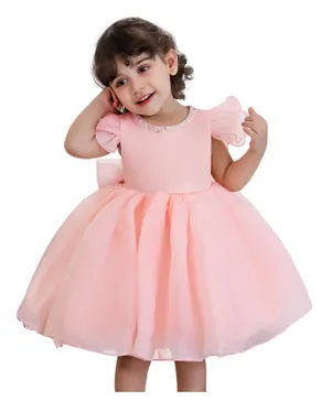 Babyqlo Pleated Party Dress - Pink