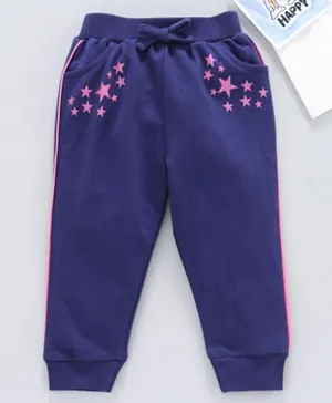 Babyhug Full Length Lounge Pant Star Print - Blue