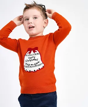 Kookie Kids Full Sleeves Sweater - Dark Orange
