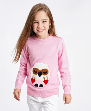 Kookie Kids Full Sleeves Sweater - Pink