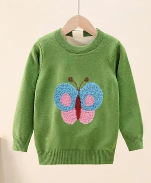 Kookie Kids Butterfly Print Sweater - Green