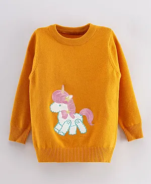 Kookie Kids Full Sleeves Sweater - Yellow
