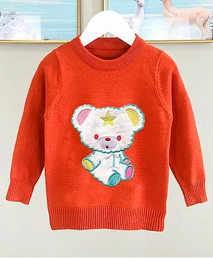 Kookie Kids Full Sleeves Sweater - Orange