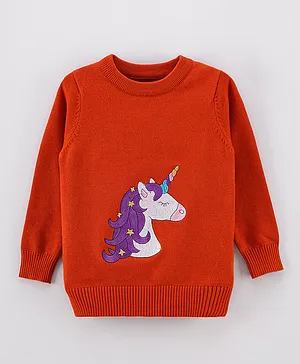 Kookie Kids Full Sleeves Sweater - Orange