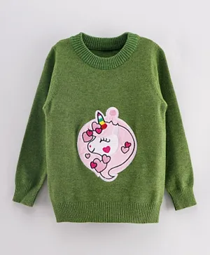 Kookie Kids Full Sleeves Sweater - Green