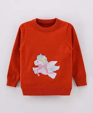 Kookie Kids Full Sleeves Sweater - Orange