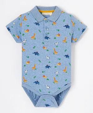 JoJo Maman Bebe Safari Animals Bodysuit - Blue