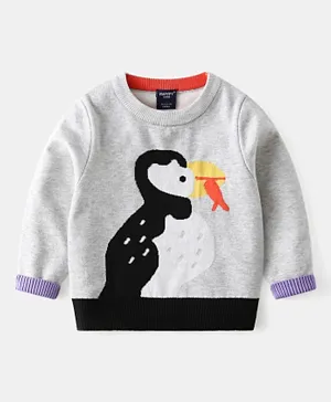 Kookie Kids Full Sleeves Pullover Sweater - Grey