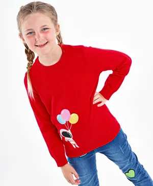 Kookie Kids Full Sleeves Sweater - Red