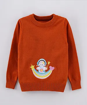 Kookie Kids Full Sleeves Sweater - Orange