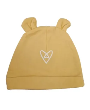 Forever Cute Heart Graphic Hat - Mustard
