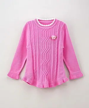 Kookie Kids Full Sleeves Sweater - Fushcia