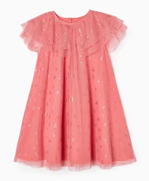 Zippy Foil Printed Dress - Pink